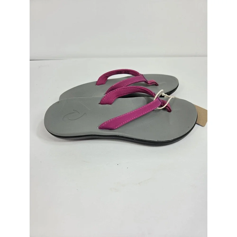 OLUKAI Girls Ho'opio Flip Flop SANDALS Size 2 Kids Grape